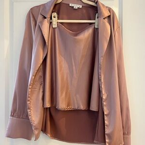 Silk top with matching skirt